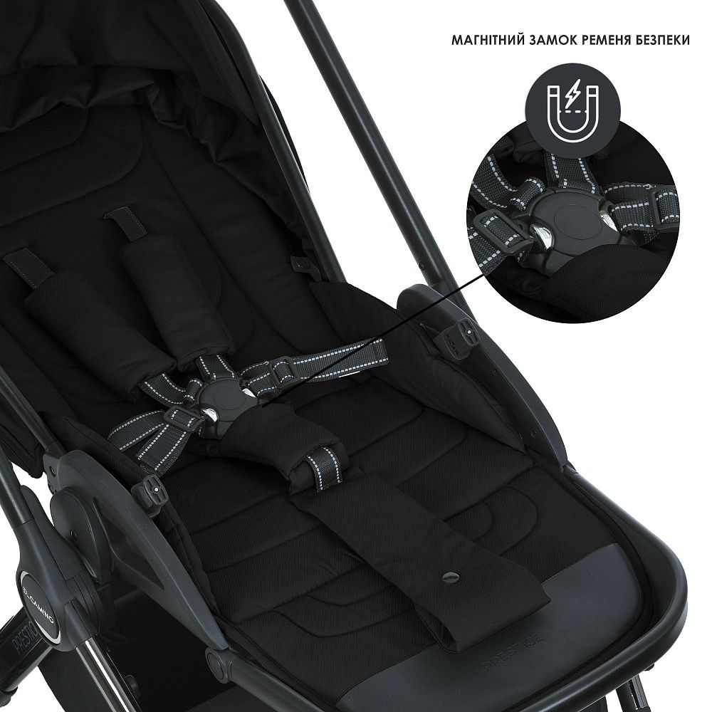Коляска універсальна 2в1 ME 1124-2 PRESTIGE Black