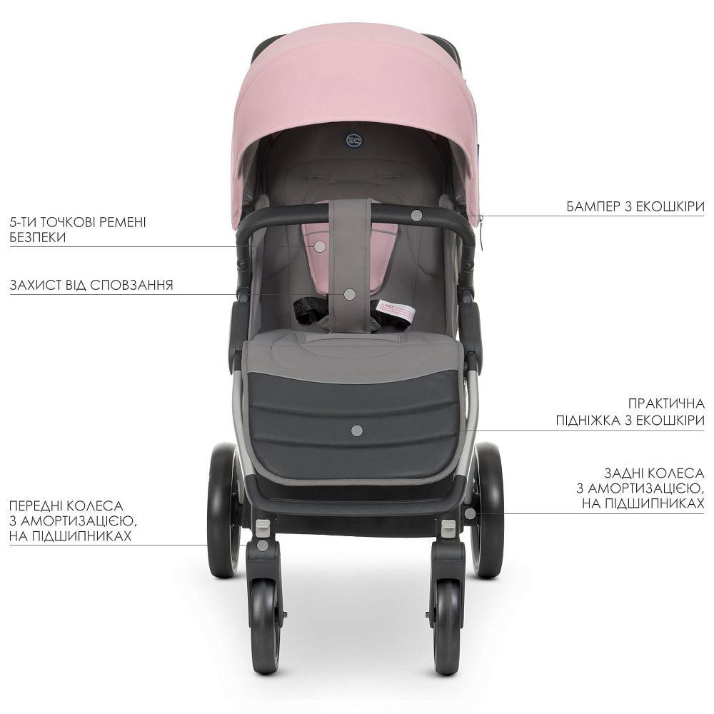 Коляска прогулянкова ME 1053 DYNAMIC v.2 Pale Pink