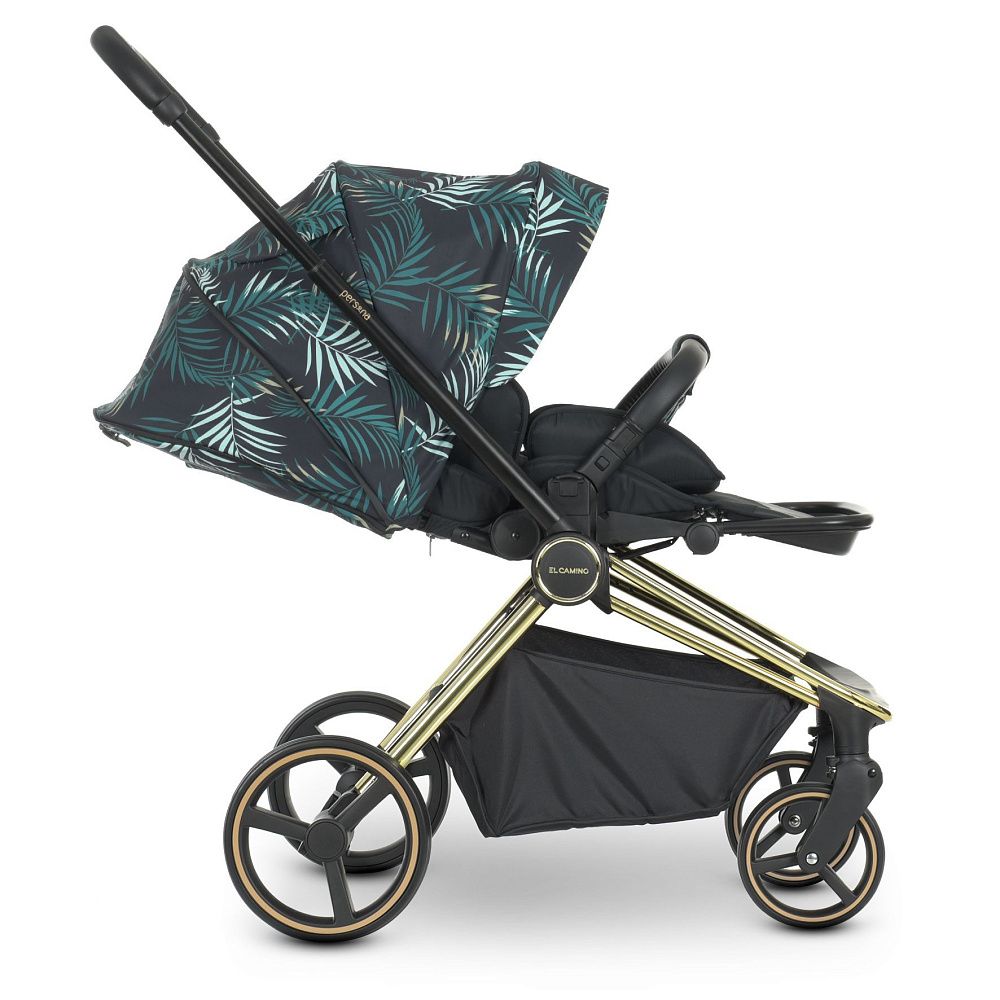 Коляска универсальная 2в1 ME 1091-G PERSONA Black Green Palm