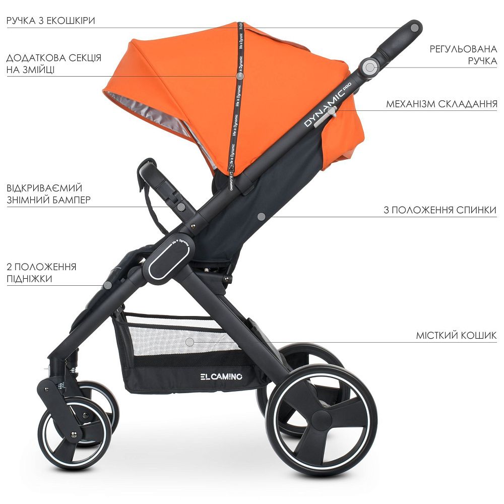 Коляска прогулянкова ME 1053N DYNAMIC PRO Orange
