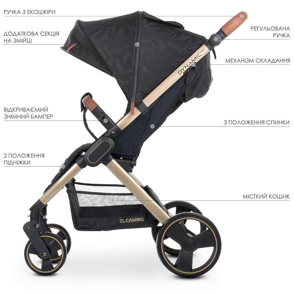 Коляска прогулянкова ME 1053G DYNAMIC PRO Special Black